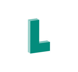 3D Linear modern logo of letter L. Number in the form of a line strip. Linear abstract design of alphabet number character and letter. logo, corporate identity, app, creative poster and more.