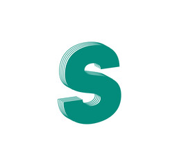 3D Linear modern logo of letter S. Number in the form of a line strip. Linear abstract design of alphabet number character and letter. logo, corporate identity, app, creative poster and more.