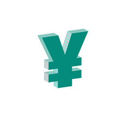 Obraz premium 3d japan currency signs modern logo. Money icon design in form of line stripes. logo, corporate identity, app, creative poster and more.