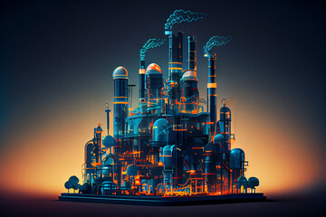 Smart chemical oil refinery plant, power plant, background , Gas Oil depot, Crude Oil Refinery Plant, Chemical or Petrochemical