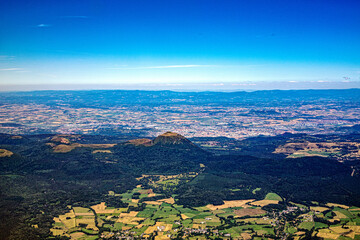 Massif central mountains in france
