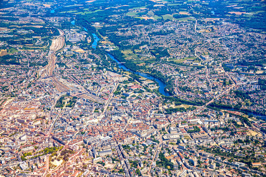 limoges ville vue d'avion
