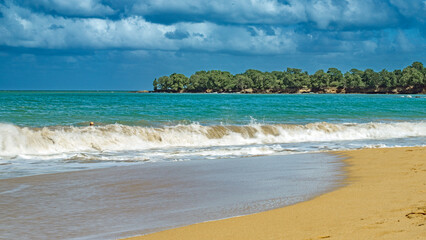 guadeloupe island caribbean beach and sun in atlantic ocean