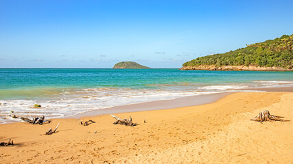 guadeloupe island caribbean beach and sun in atlantic ocean