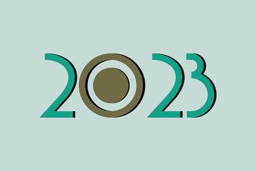 2023 typography vector design. Happy New Year 2023. Vision 2023 conceptual typography logo template poster, and t-shirt design. blue typographic text on white background.