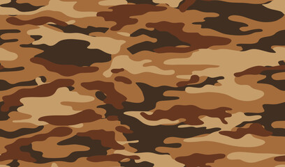Full seamless brown camouflage texture skin pattern vector for military textile. Usable for Jacket Pants Shirt and Shorts. Army camo design for fabric print.