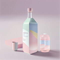 Fruity liquor and wine bottle, website design, menu design, pastel tones