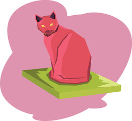 cat flat illustrations vector in a board