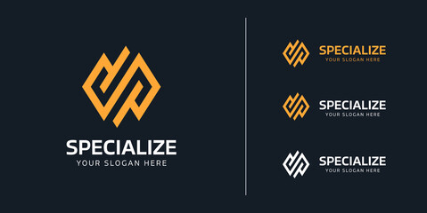 Modern Letter SS Music Note logo. Monogram logo