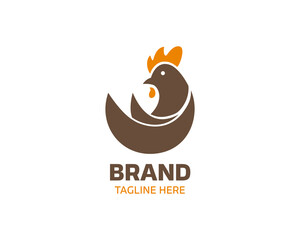 Minimalist chicken logo