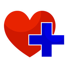Caring Medical Heart Symbol on Transparent Background