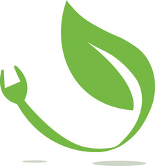 leaf plug icon design green color
