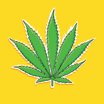 marijuana leaf sticker art
