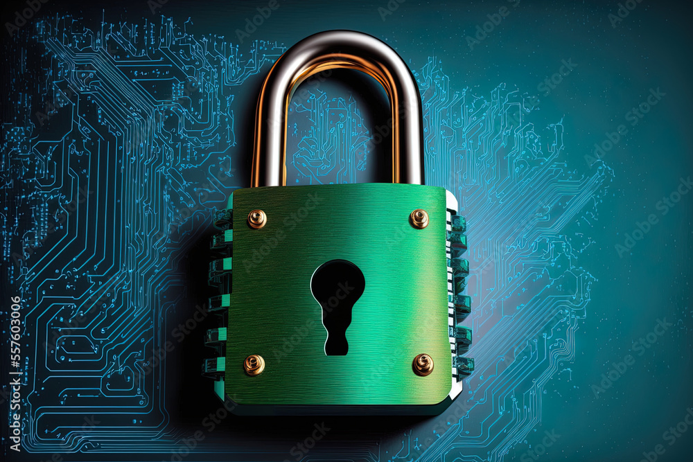 Aufkleber security and safety background with a padlock. generative ai