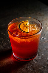 cold coffee beverage with lemon tonic water
