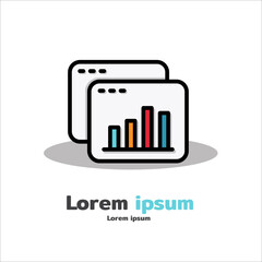 Business graphs icon Business infographics icon. Statistic and data vector for app web logo banner button icon - Vector