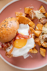 egg breakfast sandwich Bruch style