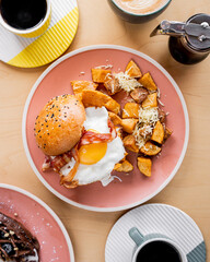egg breakfast sandwich Bruch style