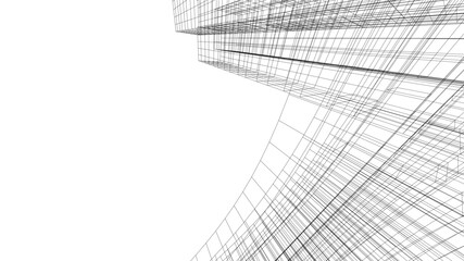 Modern architecture building vector 3d illustration