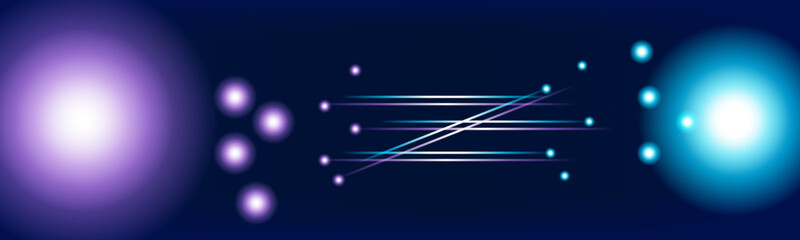 Modern wide Hi-tech digital technology concept. High tech computer illustration with purple and dark blue gradient background.