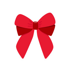 Bow of red ribbon. Bow. Flat, cartoon, vector