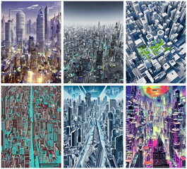 The city of the future through the eyes of a graphic designer
