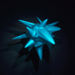 3D of ice star. Rendered abstract shape. Wall decor.