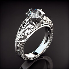 Luxurious expensive inlaid Diamond ring.