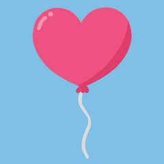 Plakat pink heart balloon vector