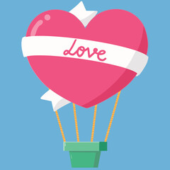 color love air balloon vector