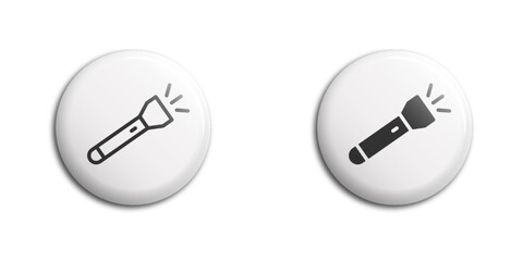 Flashlight icon isolated on white background. Flat vector illustration.