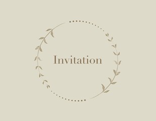 Collection of floral frame with leaves. Design for wedding invitation. Decorative natural elements. illustration of laurel branches on white background.