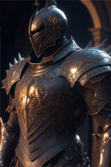 Naklejka premium Fantasy Paladin realistic - Generative AI