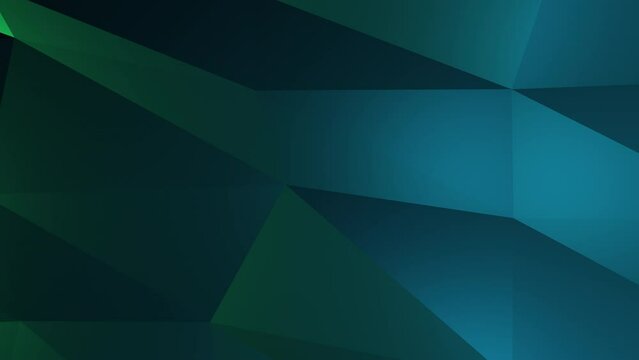 Polygonal loop background animation texture. Digital technology blue teal mysterious polygon moving