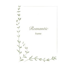 Collection of floral frame with leaves. Design for wedding invitation. Decorative natural elements. illustration of laurel branches on white background.