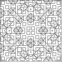 Stylish texture with figures from lines.
Abstract geometric black and white pattern for web page, textures, card, poster, fabric, textile. Monochrome graphic repeating design. 