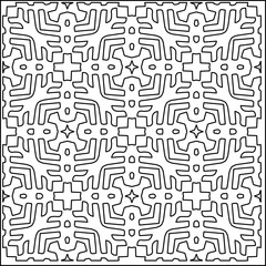 Stylish texture with figures from lines.
Abstract geometric black and white pattern for web page, textures, card, poster, fabric, textile. Monochrome graphic repeating design. 