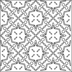 Fototapeta premium Stylish texture with figures from lines. Abstract geometric black and white pattern for web page, textures, card, poster, fabric, textile. Monochrome graphic repeating design. 