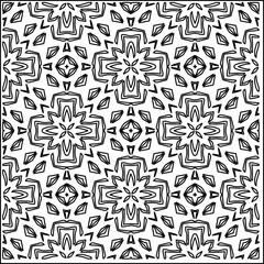 Stylish texture with figures from lines.
Abstract geometric black and white pattern for web page, textures, card, poster, fabric, textile. Monochrome graphic repeating design. 