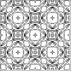 Stylish texture with figures from lines.
Abstract geometric black and white pattern for web page, textures, card, poster, fabric, textile. Monochrome graphic repeating design. 