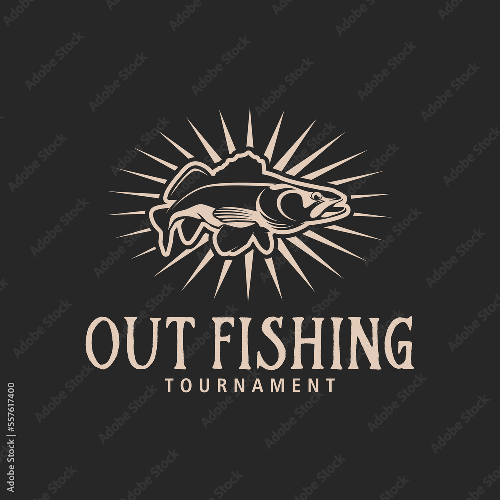 Canvas Prints fishing logo, logo design idea, vector illustration