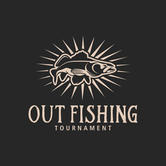 fishing logo, logo design idea, vector illustration