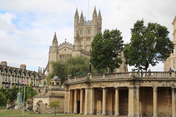 Fototapeta na wymiar View to Bath Abbey in Bath, England Great Britain