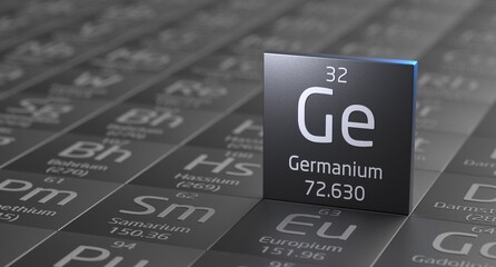 Germanium element periodic table, metal mining 3d illustration