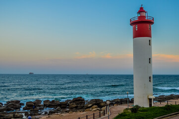 Obraz premium Umhlanga Lighthouse one of the world's iconic lighthouses in Durban north KZN South Africa