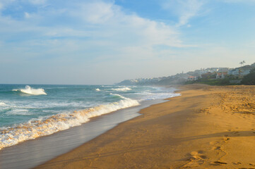 Pictureque Salt rock main beach and a river mouth lagoon in Dolphin coast Durban Ballito South Africa