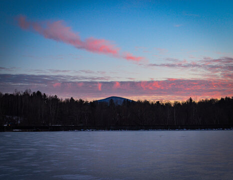 Sunset over Mount Anthony
View from Lake Paran, North Bennington Vermont 12.28.22