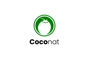 Coconut logo design suitable for company or coconut business