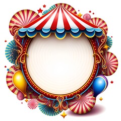 illustration of a nice round frame, with a circus theme - obrazy, fototapety, plakaty