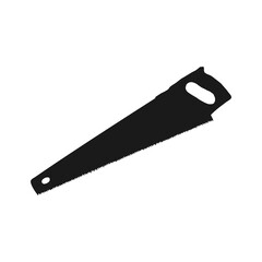 Vector silhouette of a wood saw with a distinctive wooden handle shape. You can use this vector for the purposes of poster, flyer, and educational design materials.